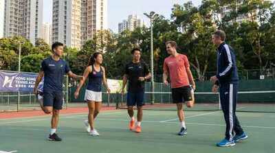 Adult group warming up at Victoria Park
