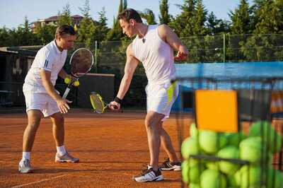 Tennis coaching session