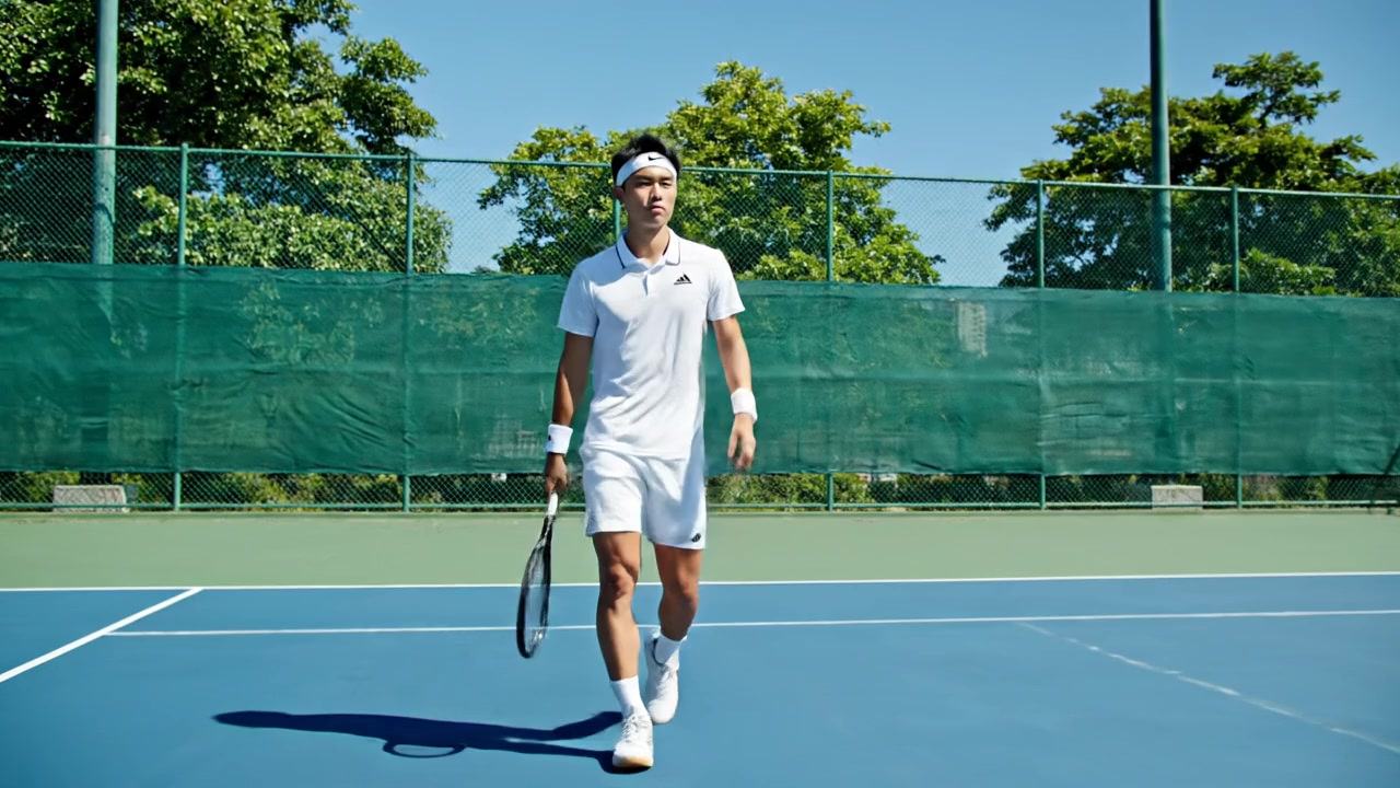 Tennis player in action